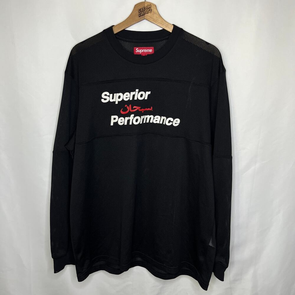 SS25 2025 Supreme NYC Arabic Mesh Superior Performance L/S Top in Black L